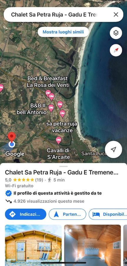 Chalet Sa Petra Ruja - Gadu E Tremene Siniscola Exterior foto